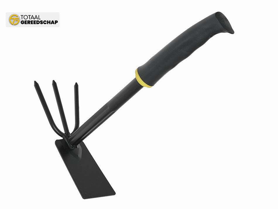 Double-sided gardening hoe with claws