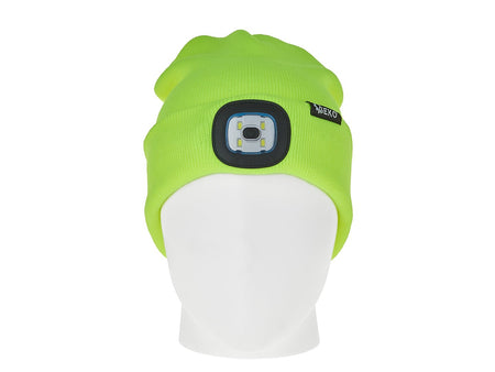 Oplaadbare wintermuts met LED-lamp (geel)