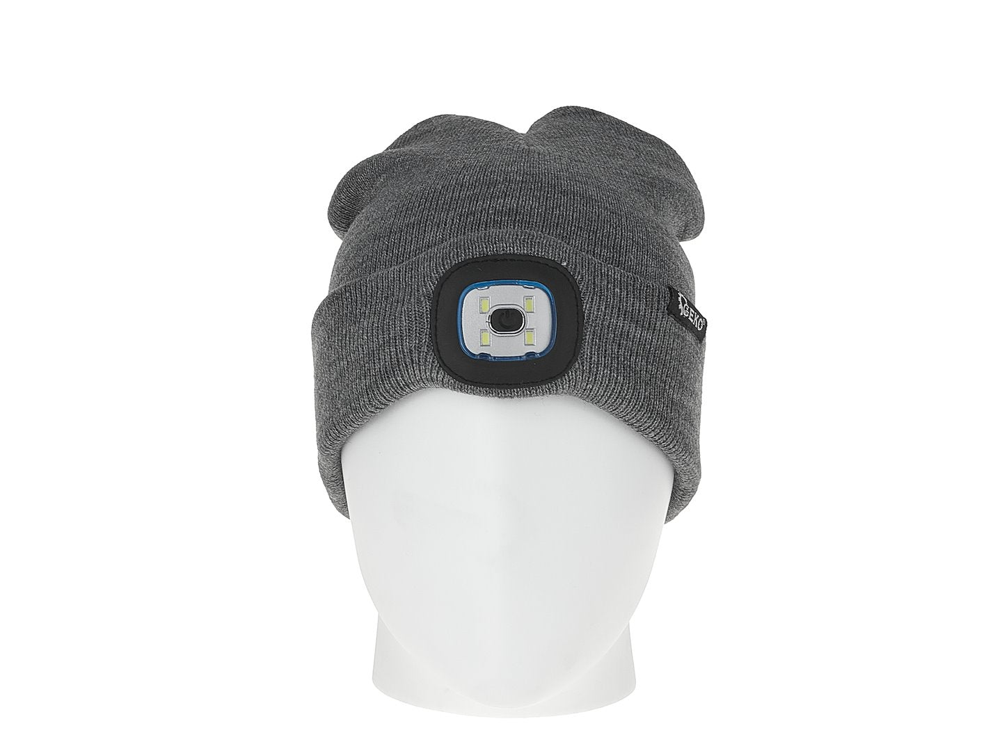 Oplaadbare wintermuts met LED-lamp (grijs mélange)