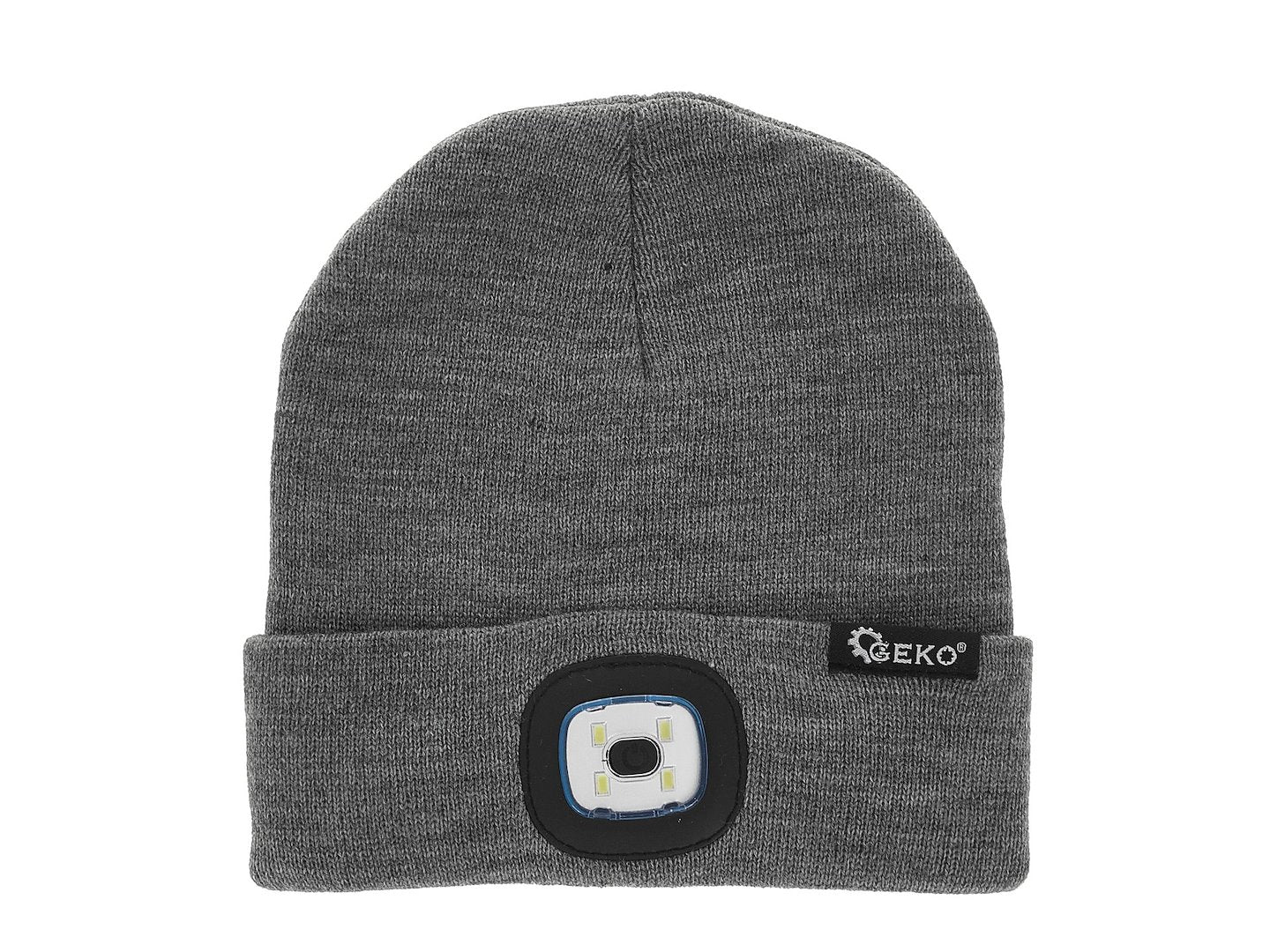 Oplaadbare wintermuts met LED-lamp (grijs mélange)