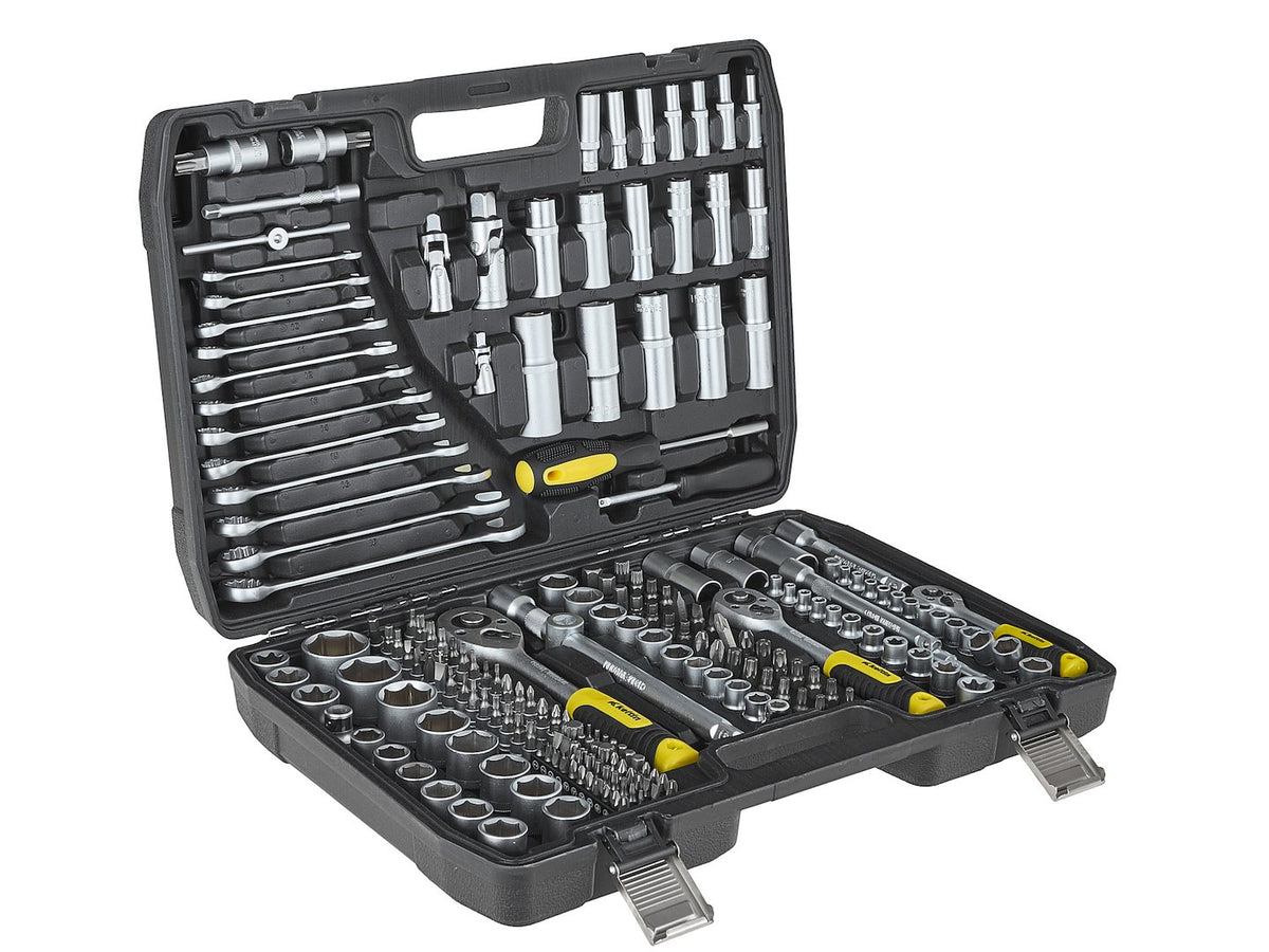 Set dop- en steeksleutels 216-dlg. 1/4", 3/8" & 1/2"