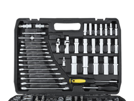Set dop- en steeksleutels 216-dlg. 1/4", 3/8" & 1/2"