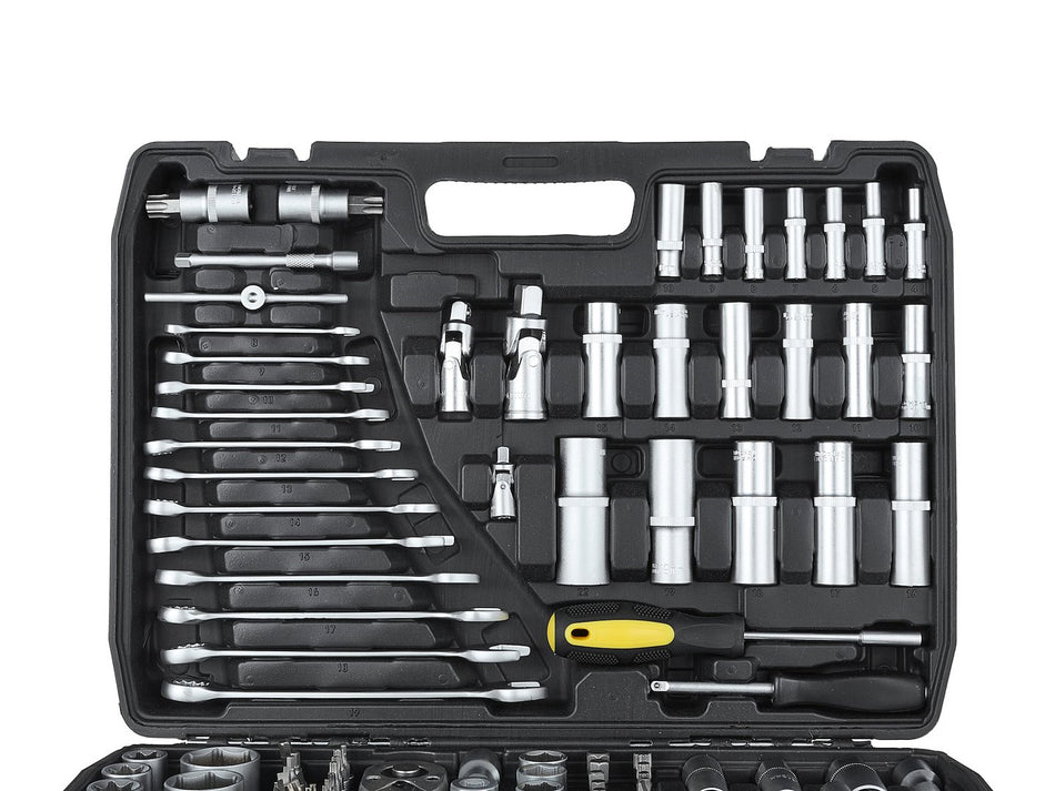 Set dop- en steeksleutels 216-dlg. 1/4", 3/8" & 1/2"