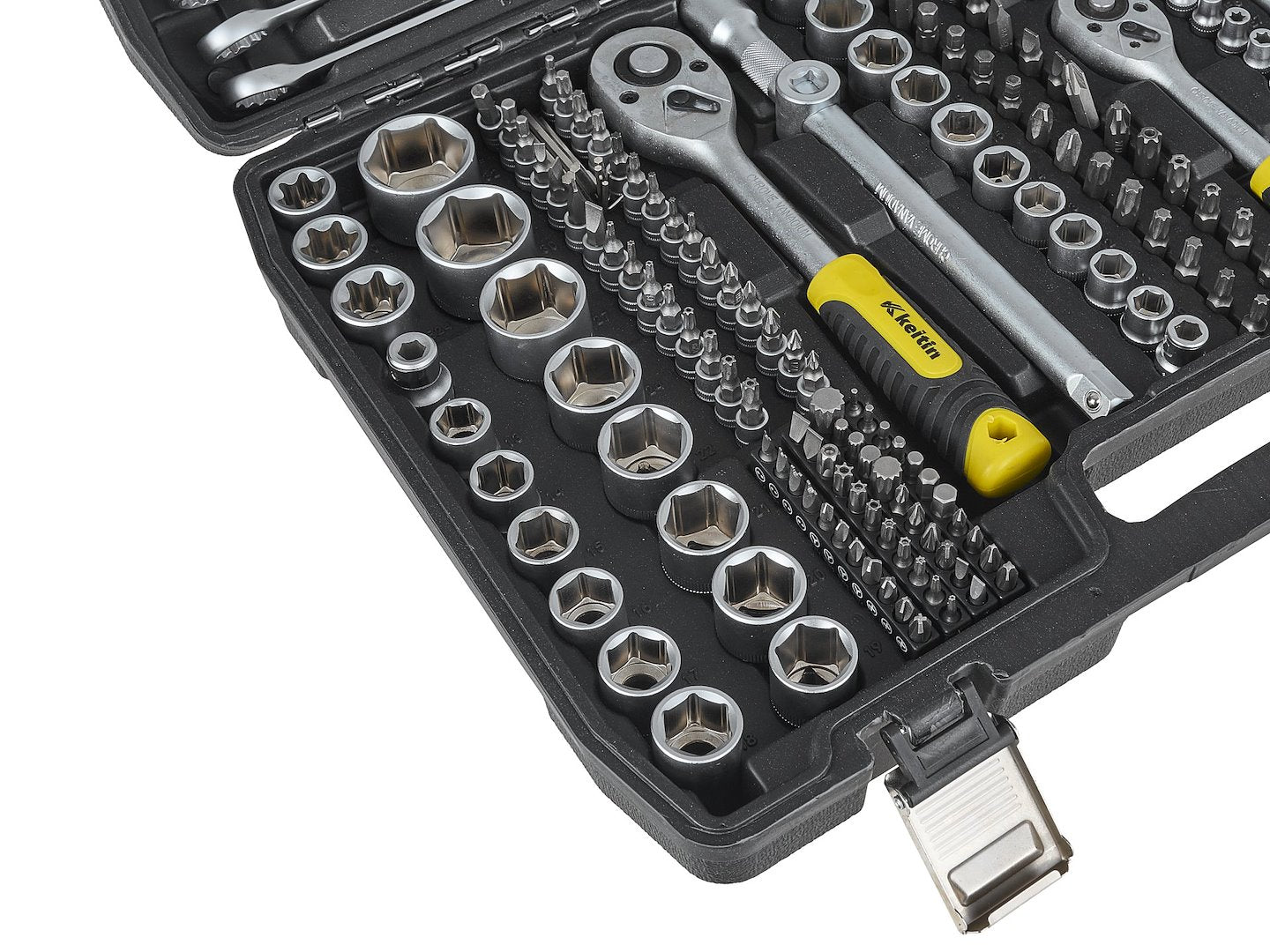 Set dop- en steeksleutels 216-dlg. 1/4", 3/8" & 1/2"