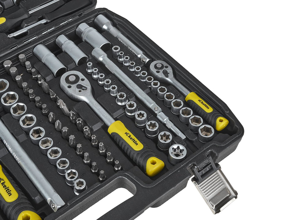 Set dop- en steeksleutels 216-dlg. 1/4", 3/8" & 1/2"