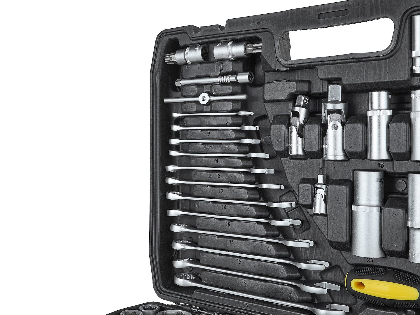 Set dop- en steeksleutels 216-dlg. 1/4", 3/8" & 1/2"