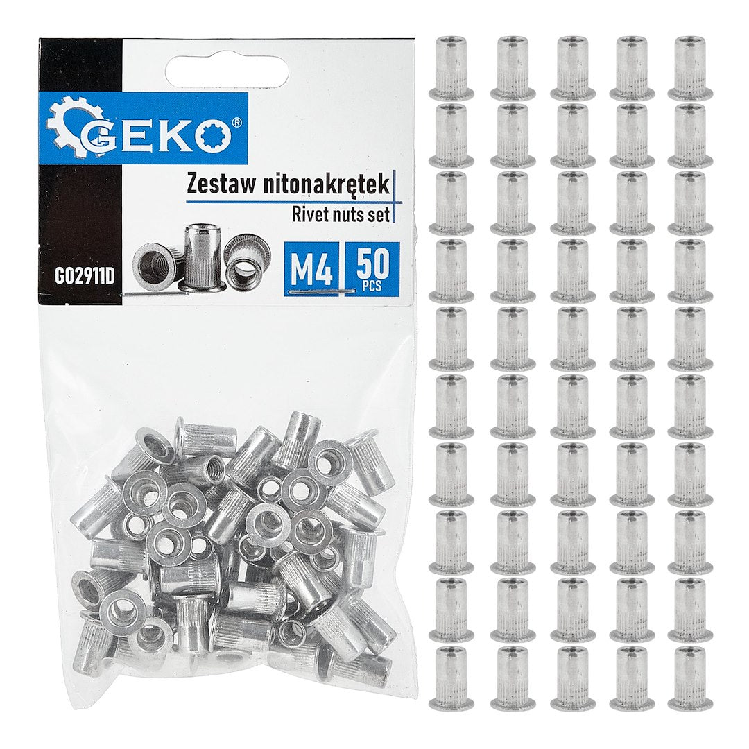 Set aluminium popmoeren M4 0,5-2,0 50st