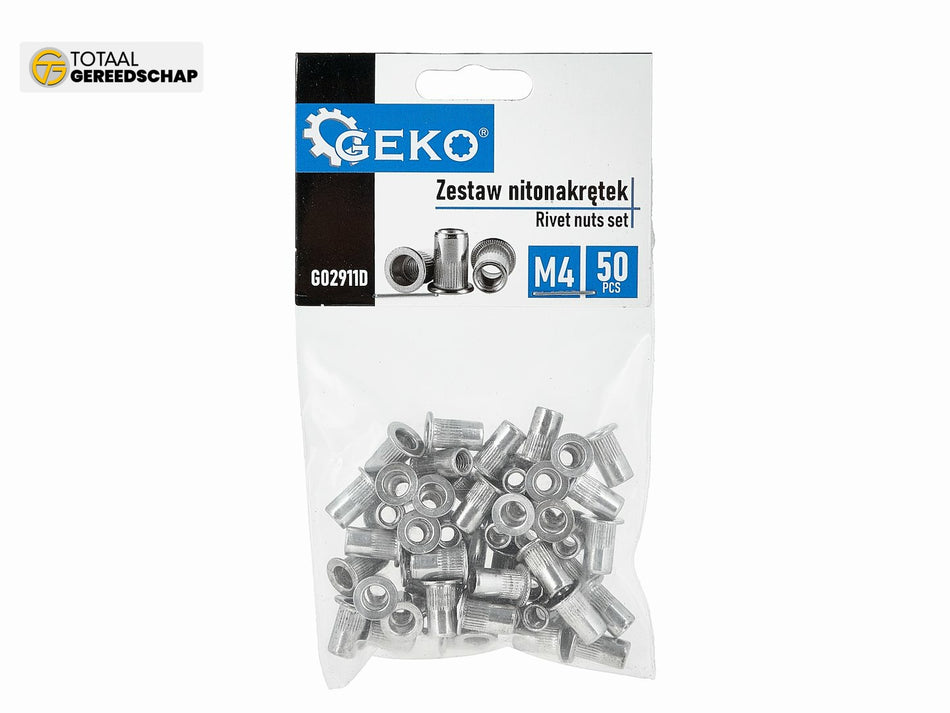 50pcs M4 0.5-2.0 aluminium rivet nuts set