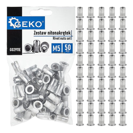 Set aluminium moeren inzet M5 0.5-2.5 50st