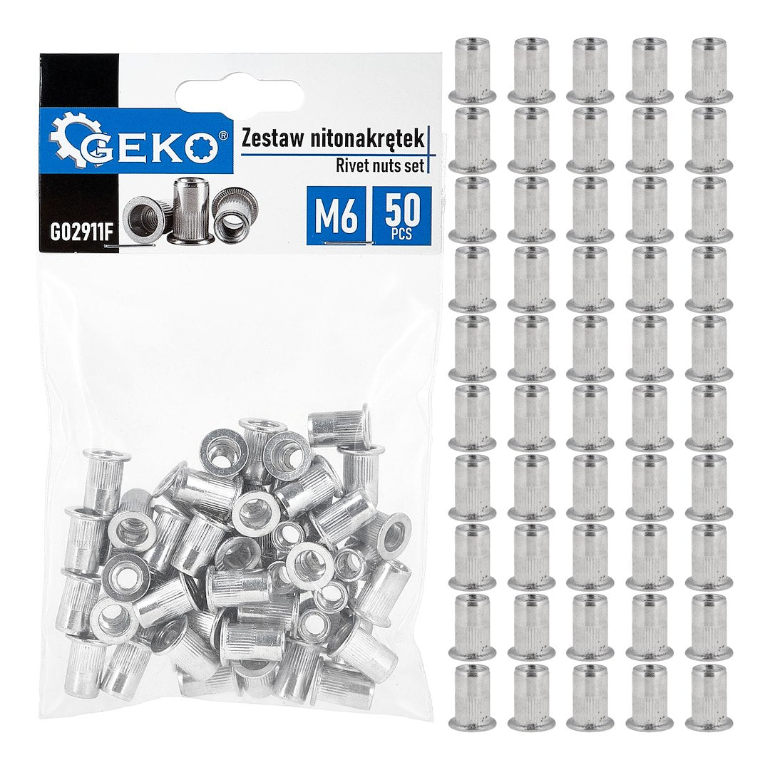 Set aluminium moeren inzet M6 1-3 50st