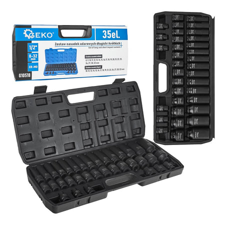 Set lange en korte slagdoppen 1/2" 8-32mm 35st.