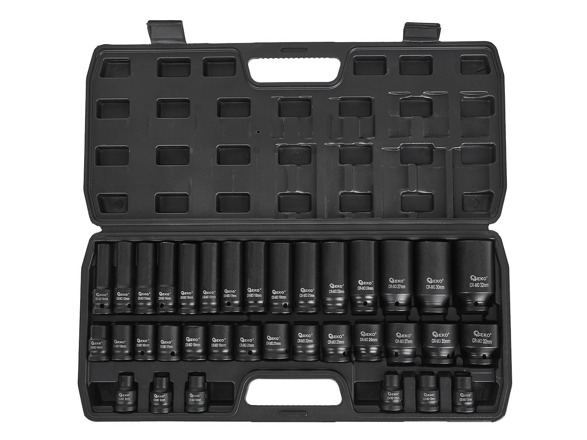 Set lange en korte slagdoppen 1/2" 8-32mm 35st.