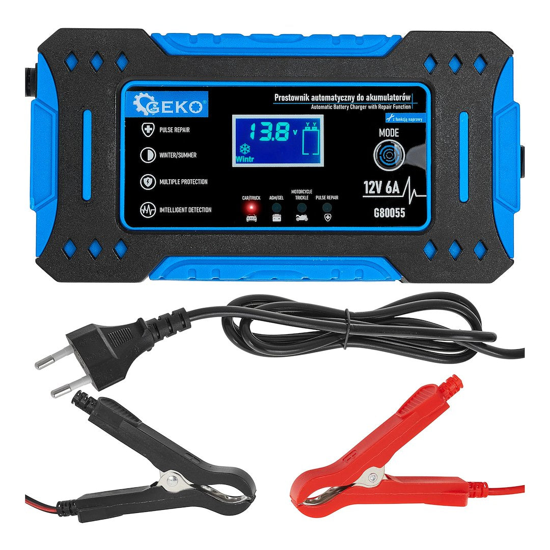 12V 6A automatische autolader met accureparatiefunctie