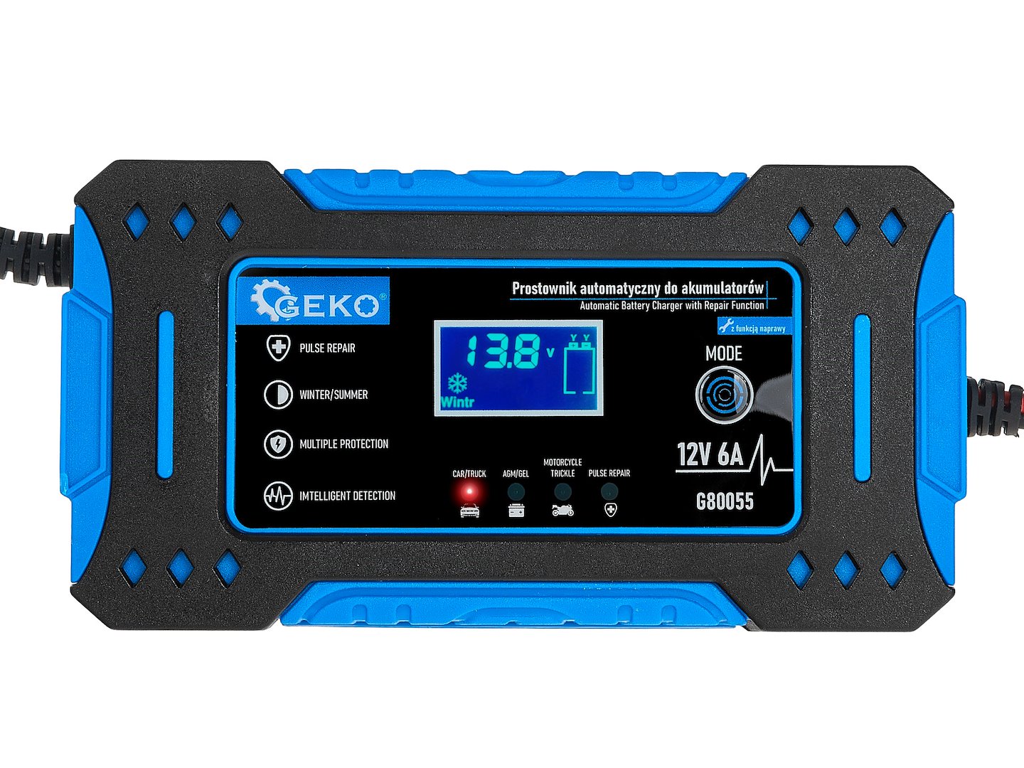 12V 6A automatische autolader met accureparatiefunctie