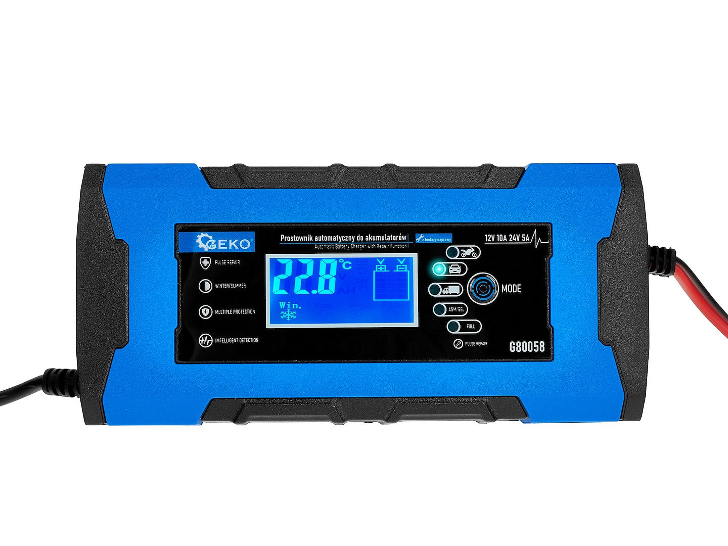 12/24V 10A automatische autolader met accureparatiefunctie