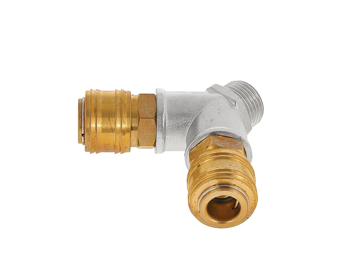 Messing lucht buitendraad 2-weg splitter 1/2" met snelkoppelingen