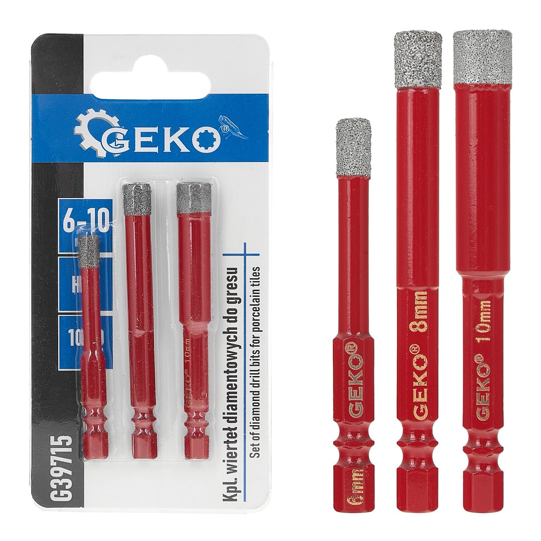 Set van 3 diamantboren voor tegels 6-10mm HEX
