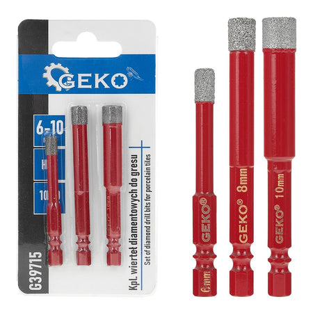 Set van 3 diamantboren voor tegels 6-10mm HEX
