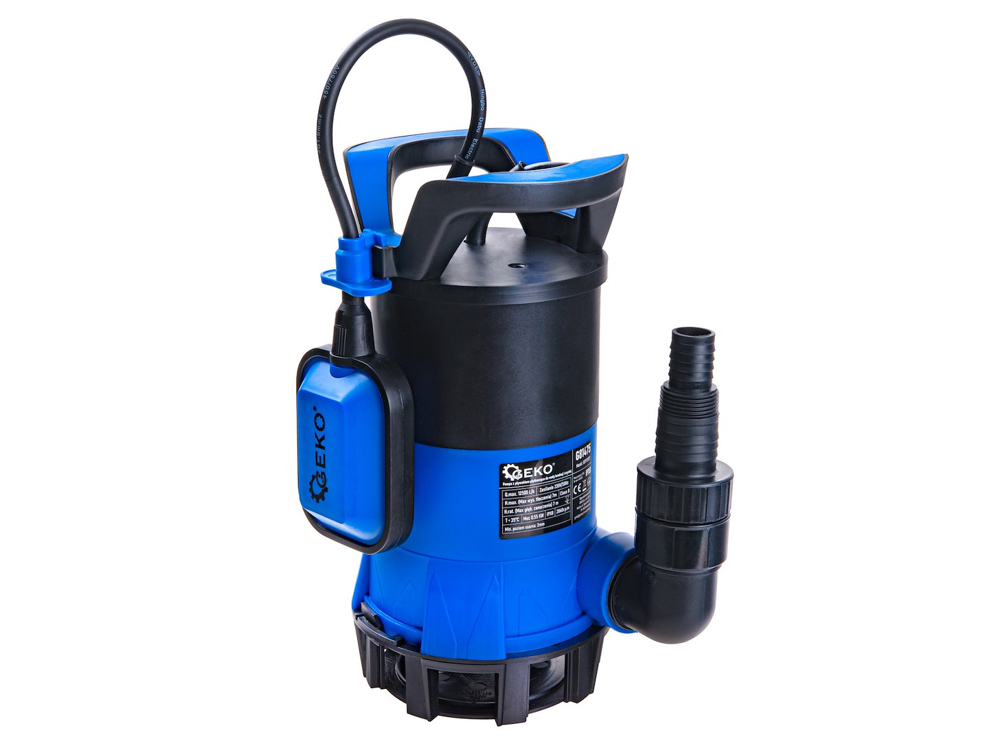 3-in-1 kunststof dompelpomp ondiep voor vuil & schoon water met vlotterschakelaar 550W