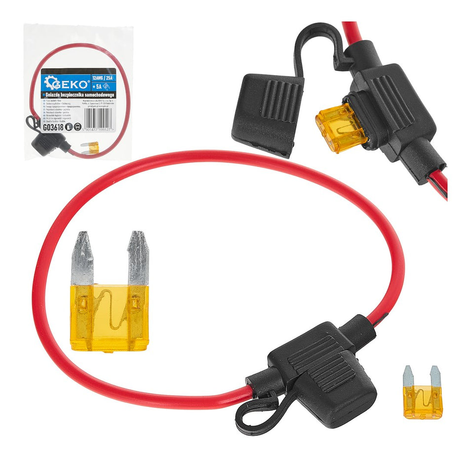 19mm 25A zekeringhouder + 5A zekering