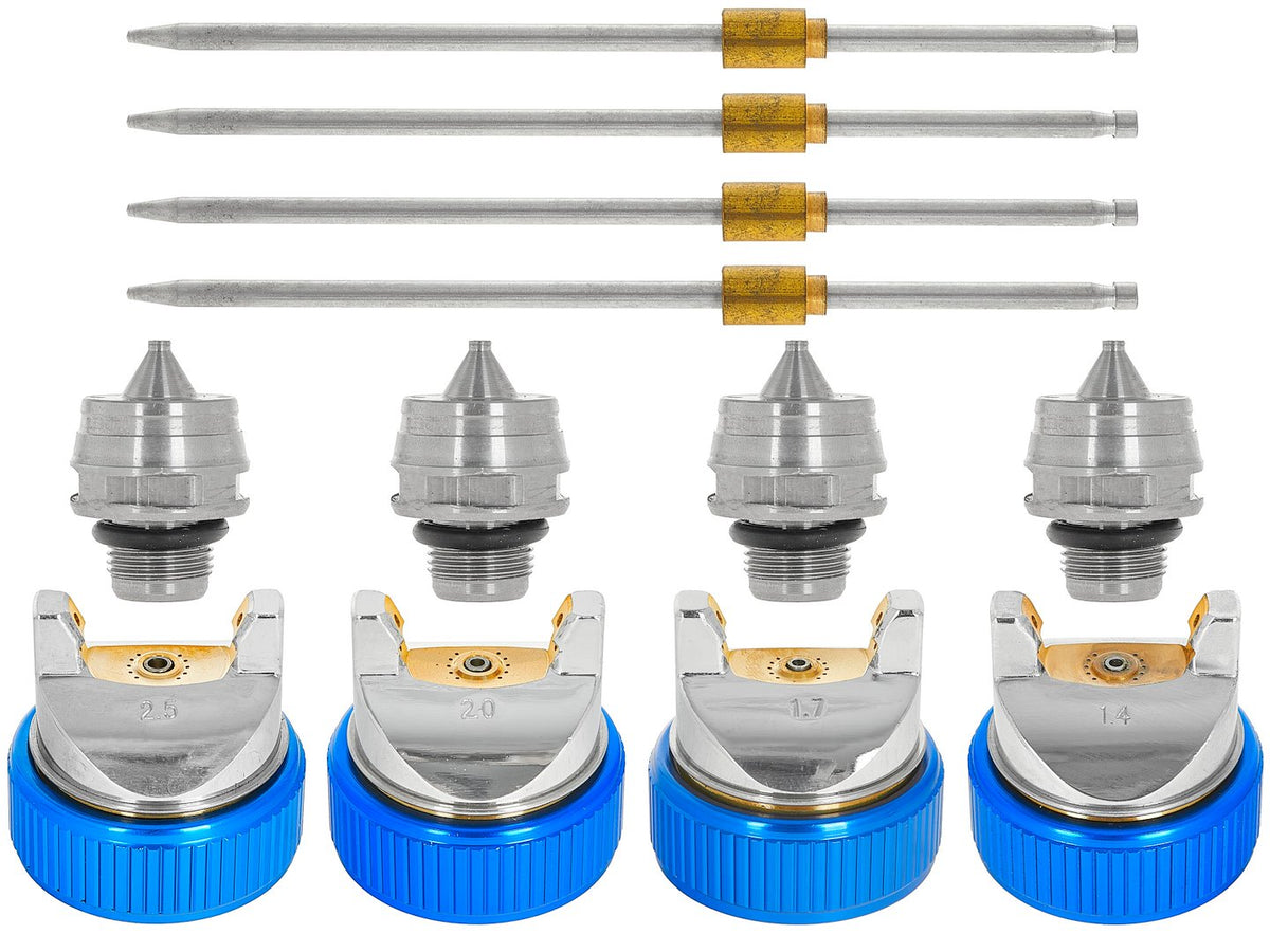 Spuitpistool HVLP 600ml + 4 nozzles (1.4-1.7-2-2.5)