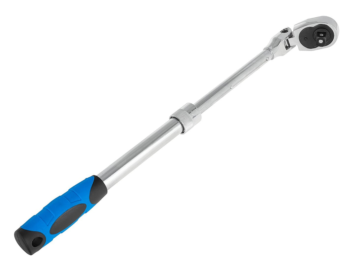 Telescoop flexibele kop ratel met handvat 1/2" 370-510mm 72T CrV