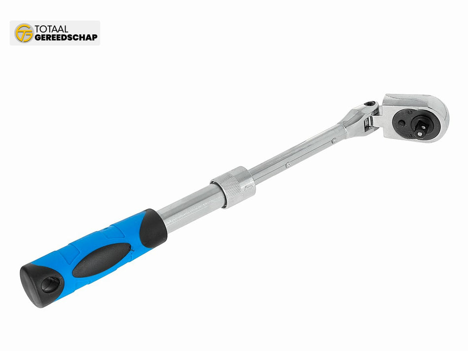 Telescopic flexible head ratchet with handle 1/4" 210-278mm 72T CrV