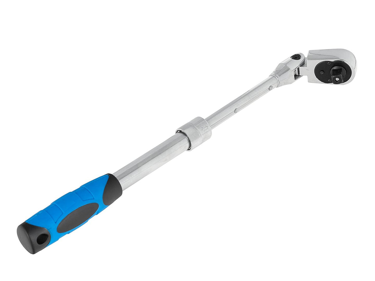 Telescoop flexibele kop ratel met handvat 3/8" 285-375mm 72T CrV