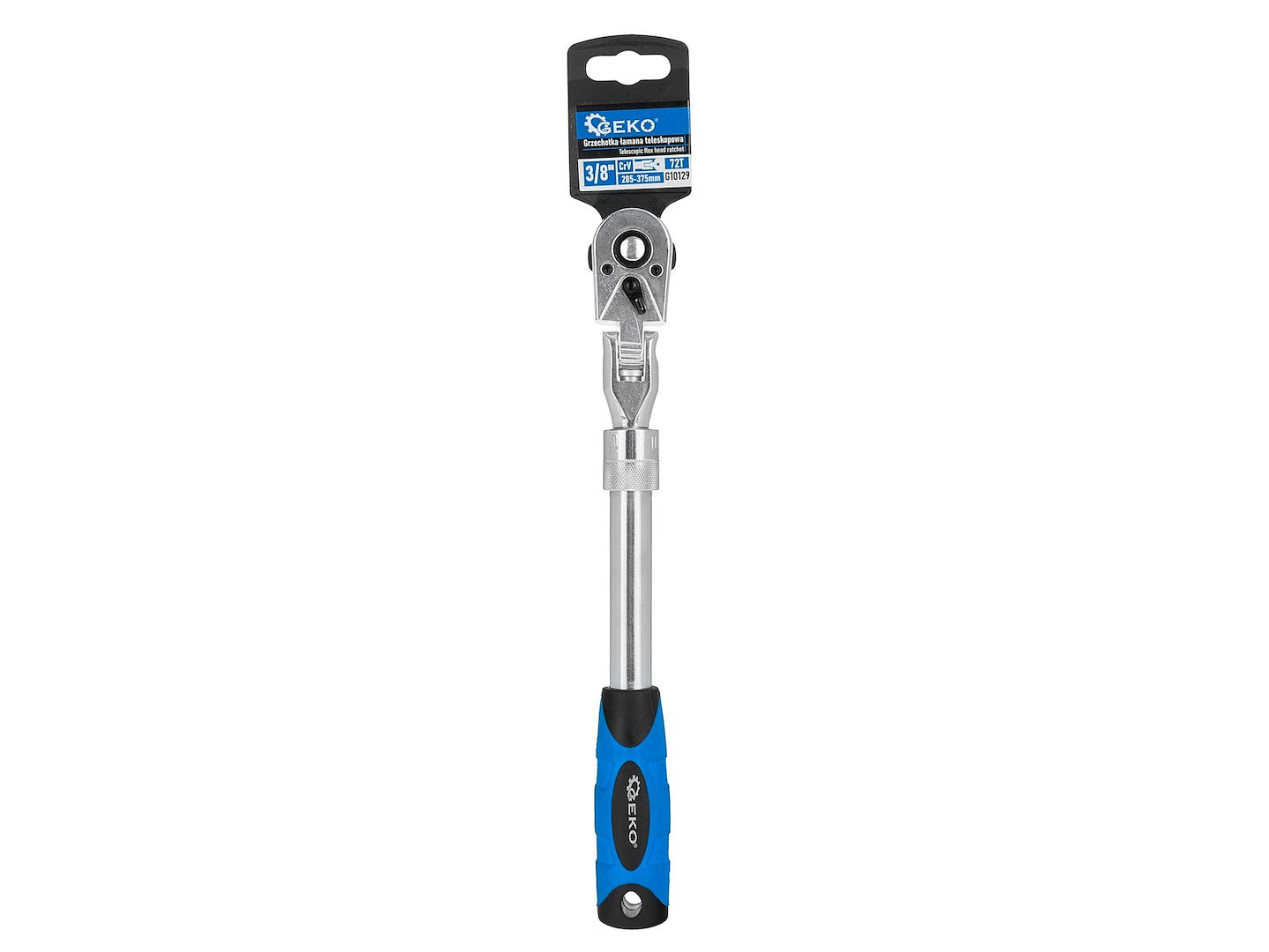 Telescoop flexibele kop ratel met handvat 3/8" 285-375mm 72T CrV