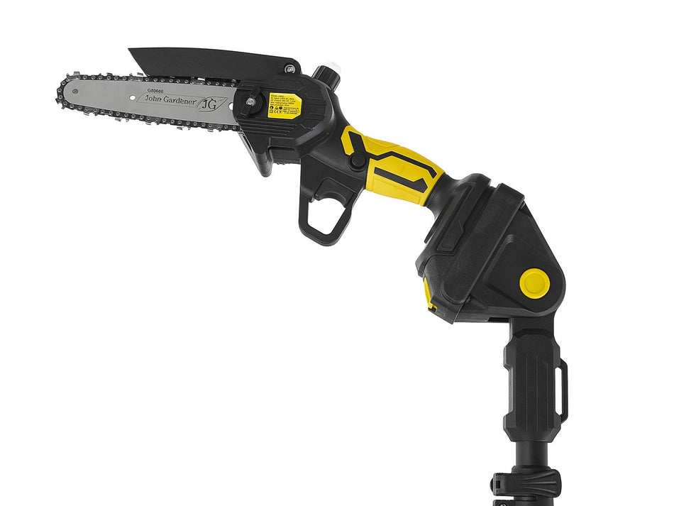 21V 6" kettingzaag op accu 2x2.0Ah – XXL set met telescopische steel 1,65-2,50m