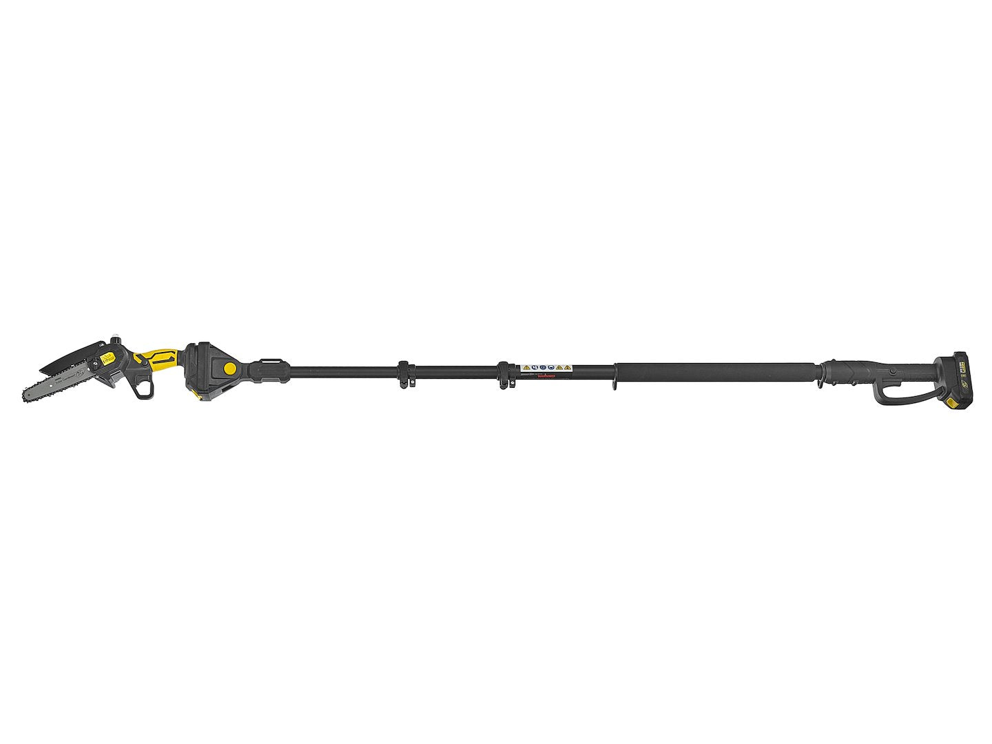 21V 6" kettingzaag op accu 2x2.0Ah – XXL set met telescopische steel 1,65-2,50m