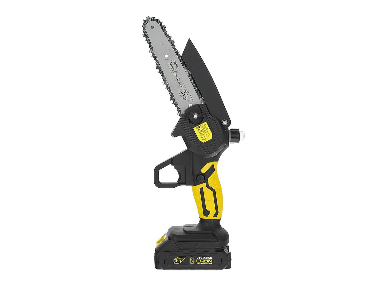 21V 6" kettingzaag op accu 2x2.0Ah – XXL set met telescopische steel 1,65-2,50m