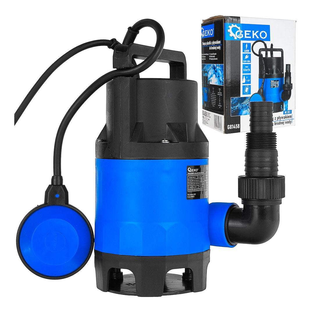 MINI dompelbare kunststof waterpomp met vlotterschakelaar 400W