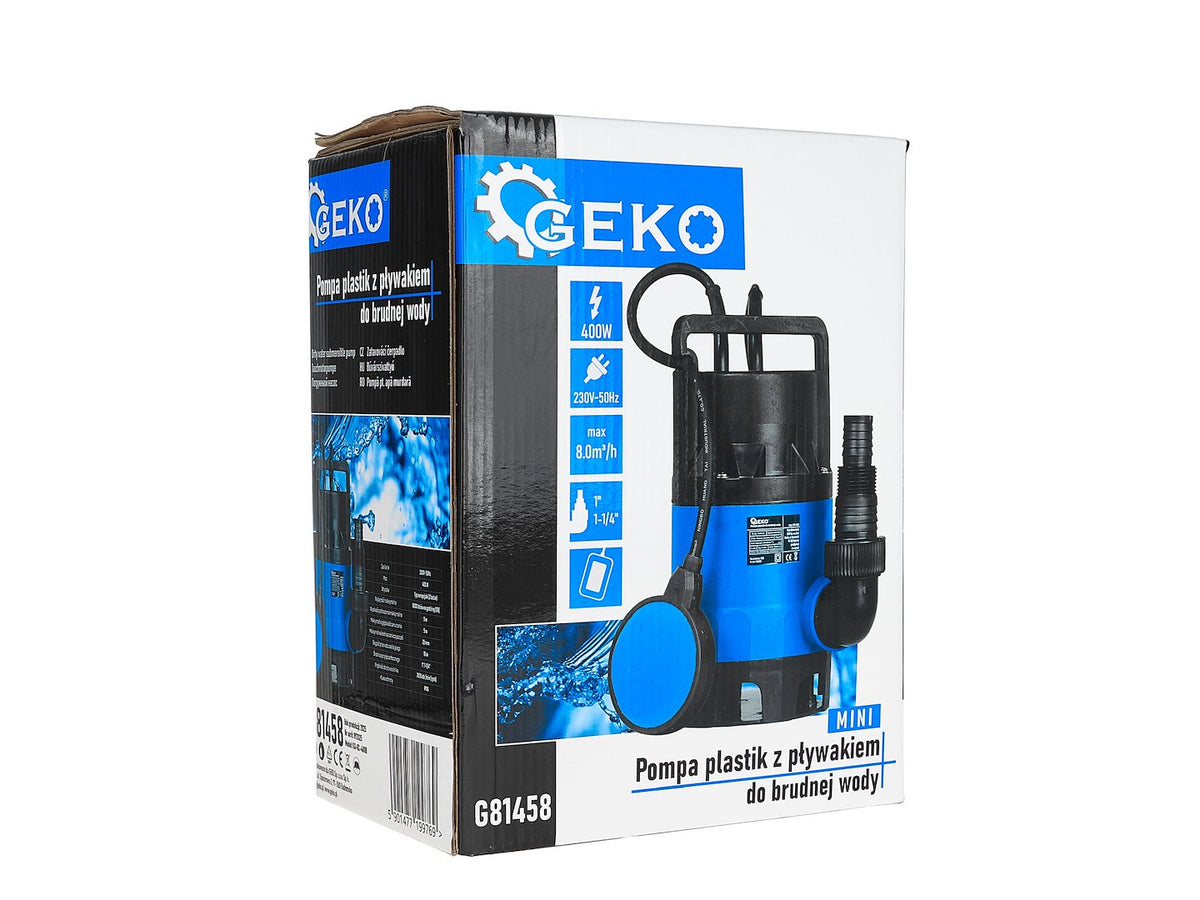 MINI dompelbare kunststof waterpomp met vlotterschakelaar 400W
