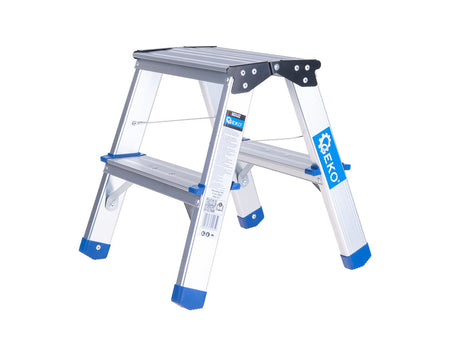 Aluminium dubbelzijdige ladder 2-treden 150kg