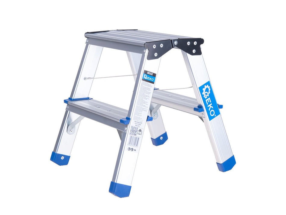 Aluminium dubbelzijdige ladder 2-treden 150kg