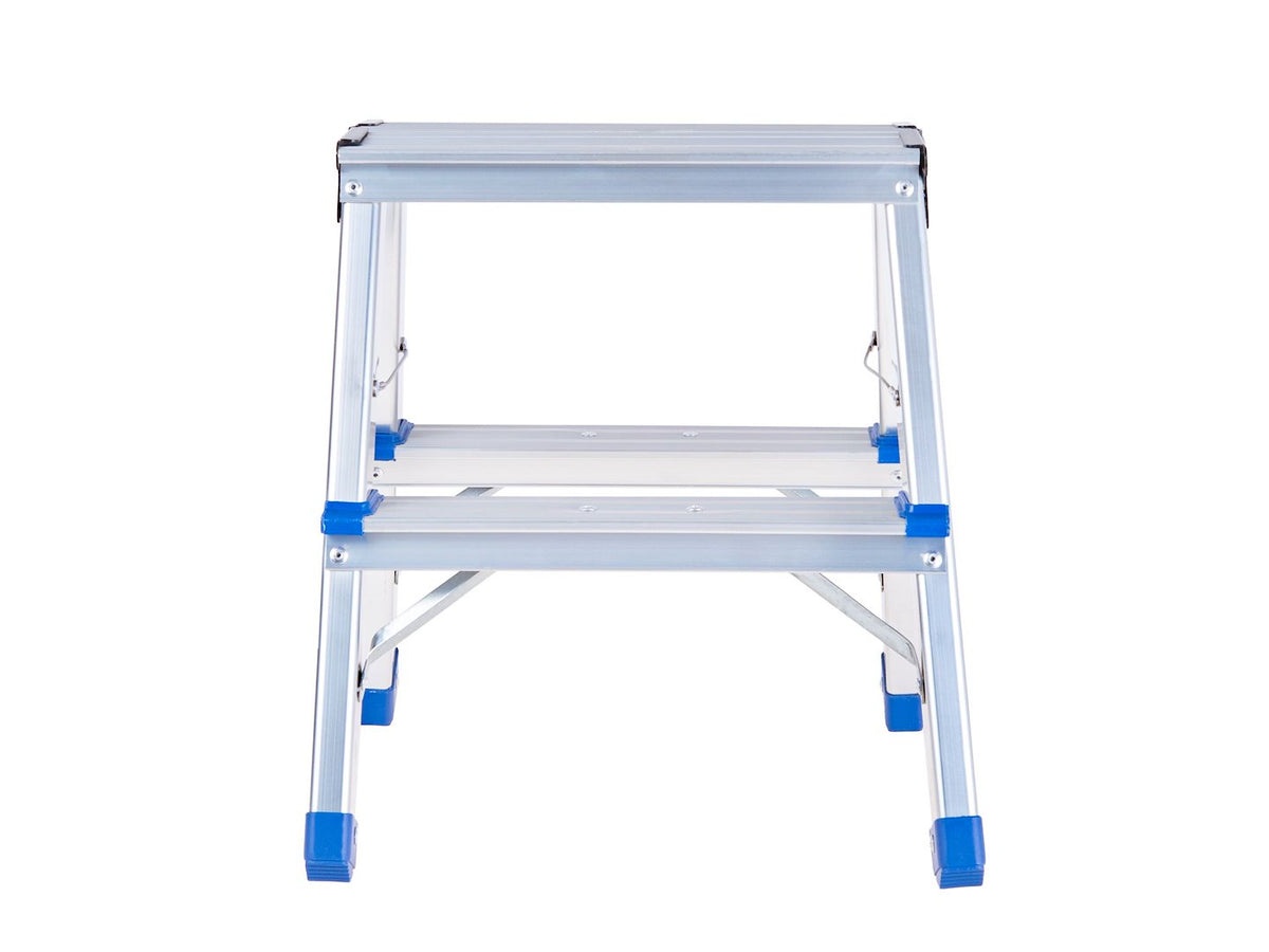 Aluminium dubbelzijdige ladder 2-treden 150kg
