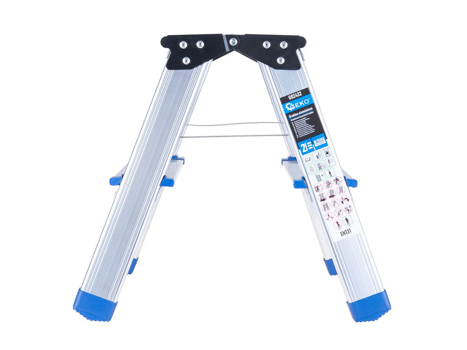 Aluminium dubbelzijdige ladder 2-treden 150kg