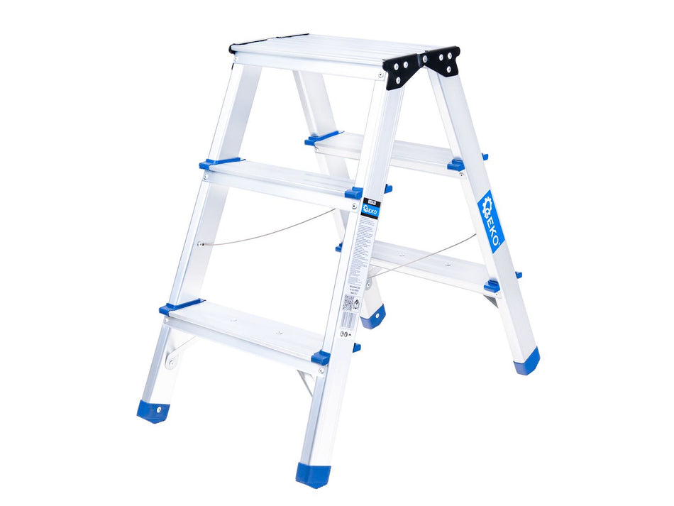 Aluminium dubbelzijdige ladder 3-treden 150kg
