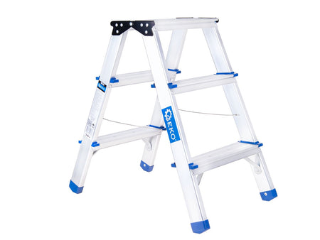 Aluminium dubbelzijdige ladder 3-treden 150kg
