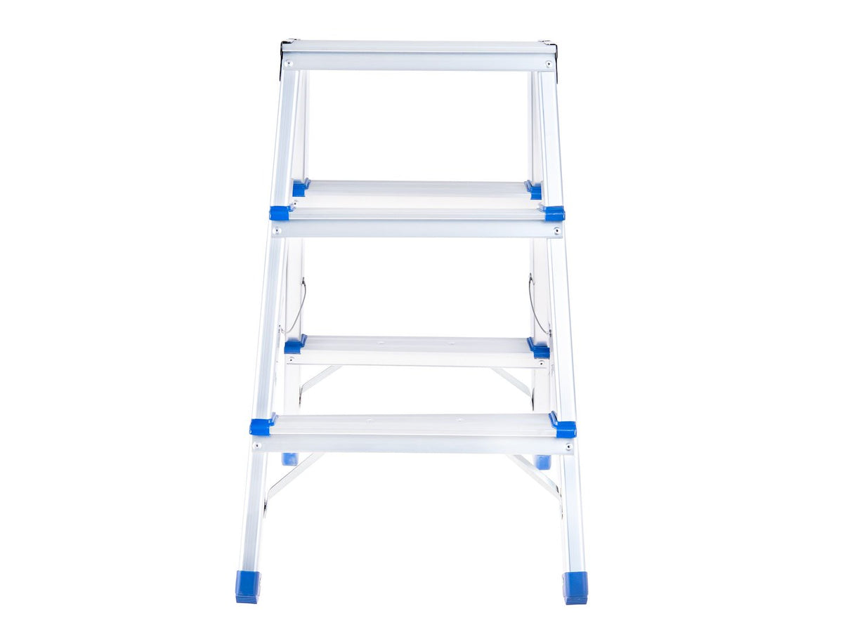 Aluminium dubbelzijdige ladder 3-treden 150kg