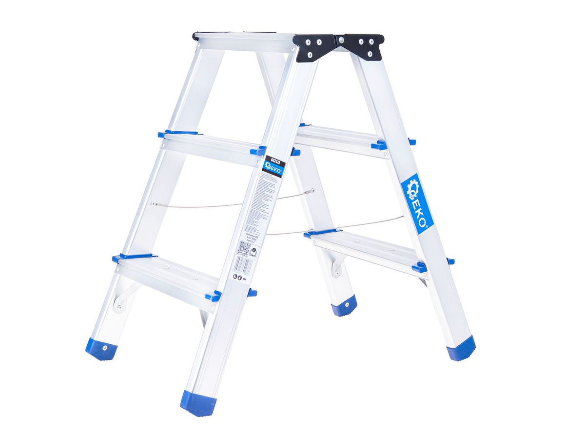 Aluminium dubbelzijdige ladder 3-treden 150kg