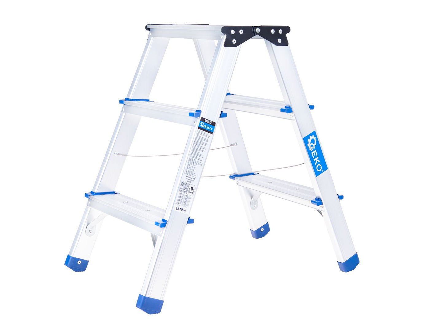 Aluminium dubbelzijdige ladder 3-treden 150kg
