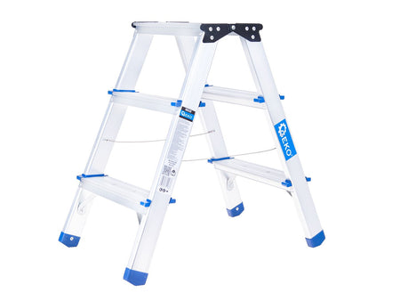 Aluminium dubbelzijdige ladder 3-treden 150kg