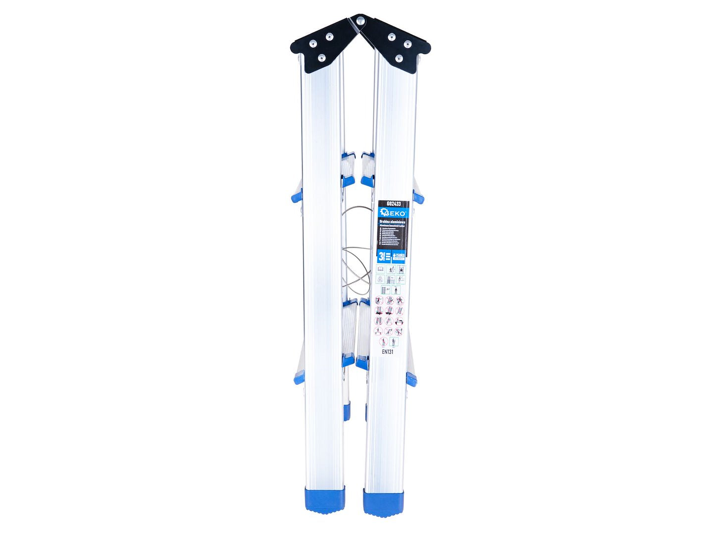 Aluminium dubbelzijdige ladder 3-treden 150kg