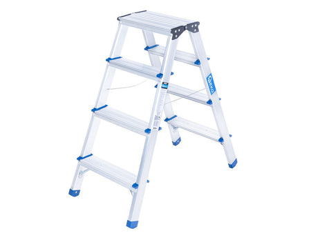 Aluminium dubbelzijdige ladder 4-treden 150kg