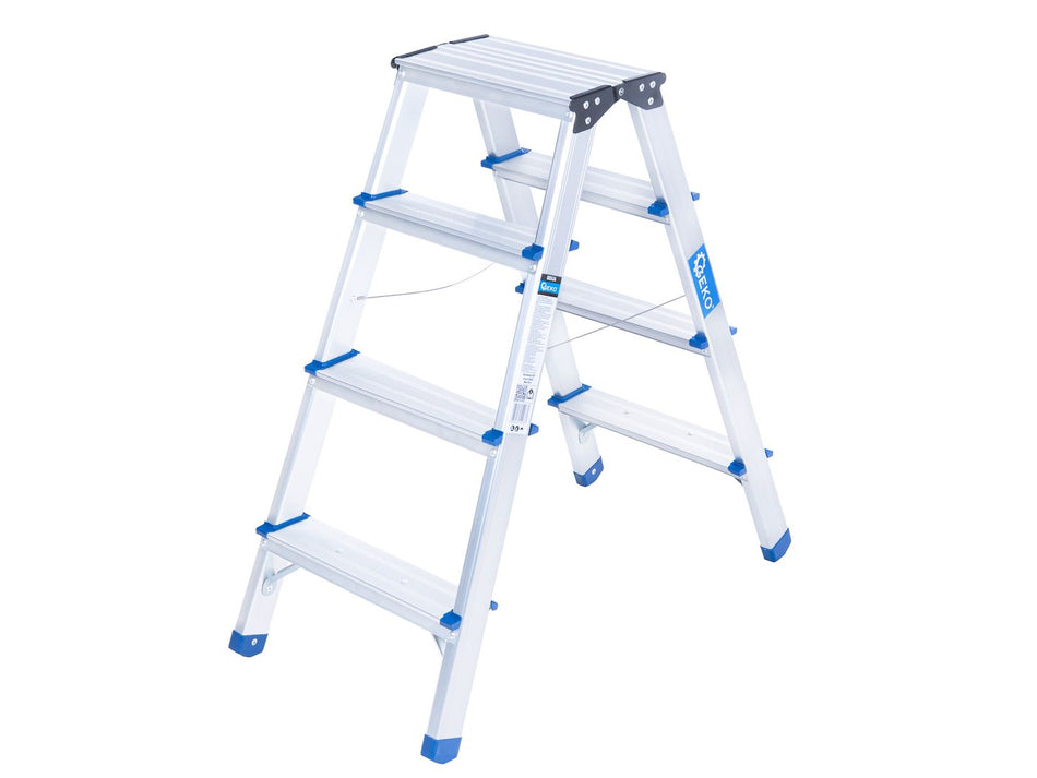 Aluminium dubbelzijdige ladder 4-treden 150kg
