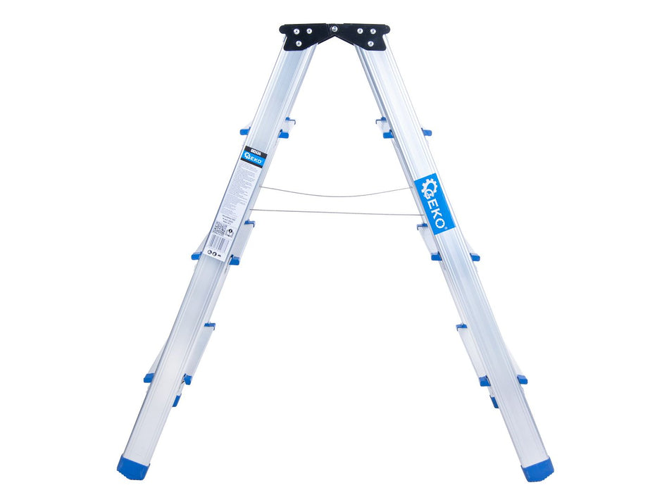 Aluminium dubbelzijdige ladder 4-treden 150kg