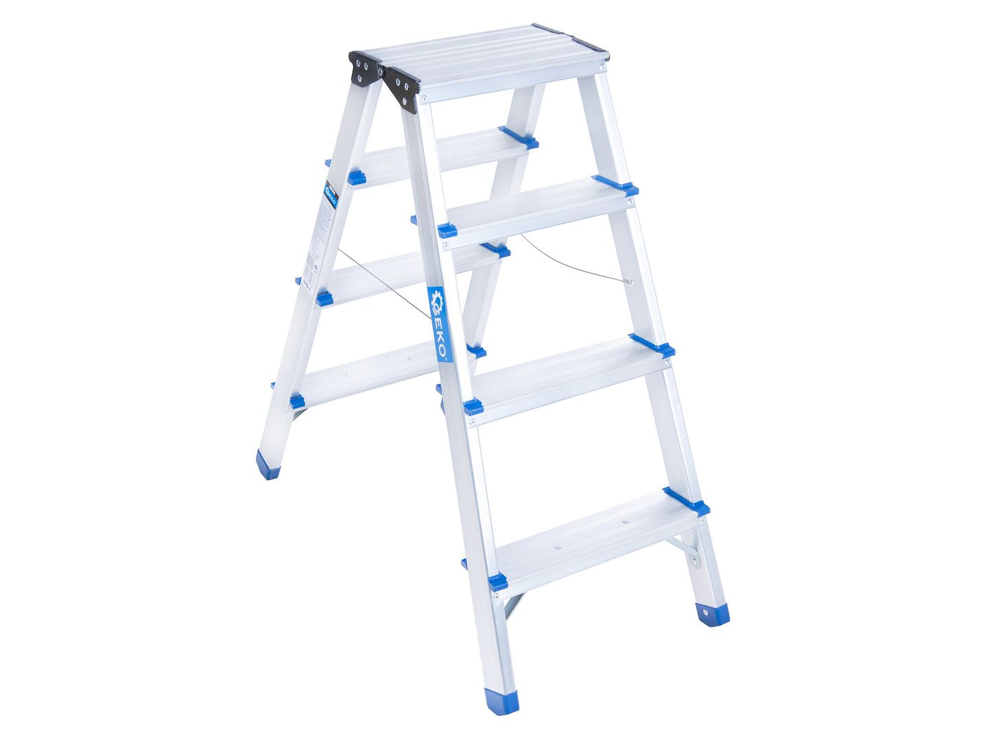 Aluminium dubbelzijdige ladder 4-treden 150kg