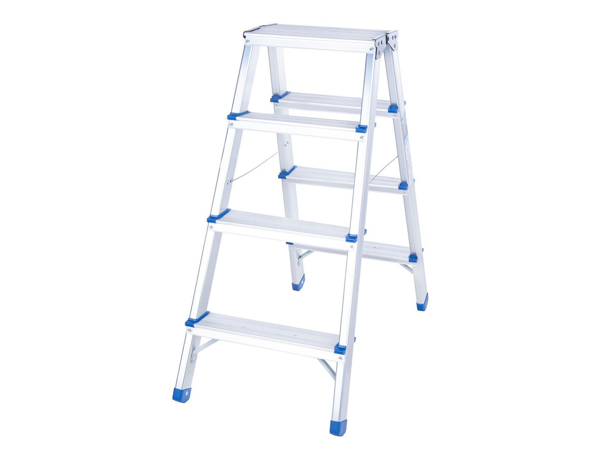Aluminium dubbelzijdige ladder 4-treden 150kg